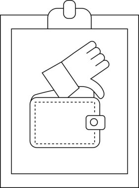 Kağıt pedin arka planında duran eli çıkmış bir cüzdan resmi.