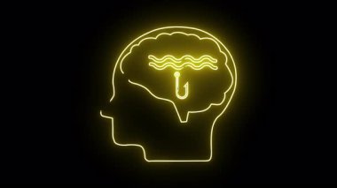 Kafa profilinin yeni sarı çizgisi dalgalı bir beyin şekli ve içinde bir balık kancası içeriyor.