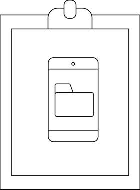 Bir telefon ekranı, bir pano üzerindeki bir klip ile yerinde tutulan bir dizin simgesini gösterir