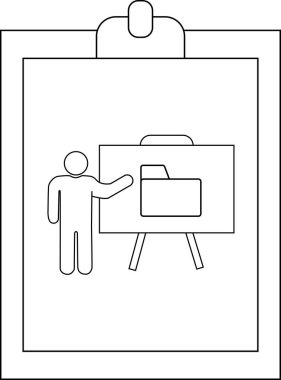 Tabela üzerinde bir dizin sunan bir figür ile pano