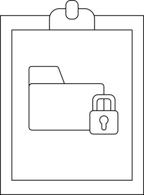 Ortasında dosya dizini ve asma kilit olan pano