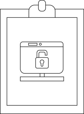 Kilitli olmayan bir asma kilidi gösteren bilgisayar monitörlü pano