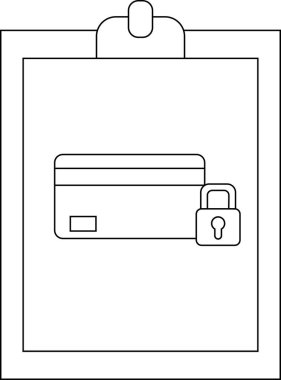 Bir panoda finansal güvenliğe önem veren bir asma kilit tarafından korunan bir kredi kartı görülüyor