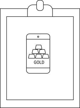 Bir pano üzerinde altın çubukları gösteren cep telefonu