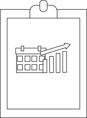 Bir pano büyümeyi öneren bir takvim çubuğu grafik okunu gösterir