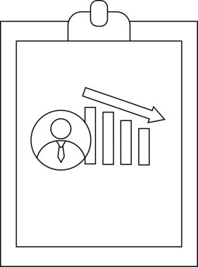 Bir grafik, aşağı doğru ok ile bir kişi simgesinin yakınındaki çubukları gösterir