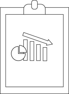 Pasta grafiği çizelgesi ve aşağıya bakan oklu pano