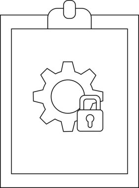 Bir dişli ve asma kilit panoda.