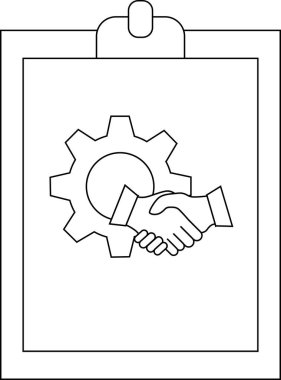 Panodaki dişlilerin önünde tokalaş