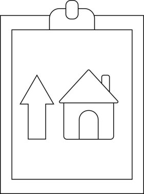 Yukarı doğru ok ve ev simgesini gösteren bir pano