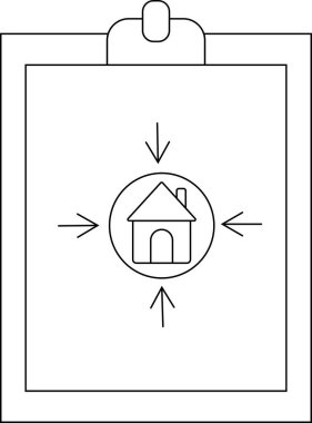 Bir pano içeriyi gösteren oklarla çevrili bir ev simgesi içerir
