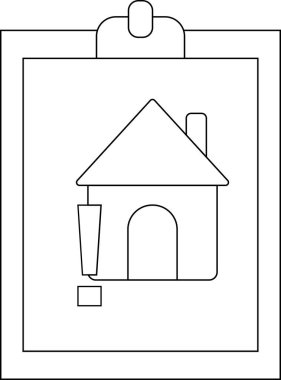 Panoya bir ev çizimi iliştirilmiş. Evin yanında bir ünlem işareti var.