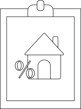 Panoda yüzde sembolü olan bir ev simgesi