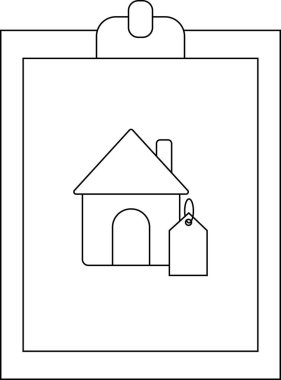 Pano arka planında etiketi olan basit ev simgesi Clipbd ev grafiği