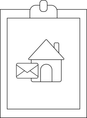 Panoda ev zarfı simgesi var. Ofisin basitliği evrak işlerini hallediyor.