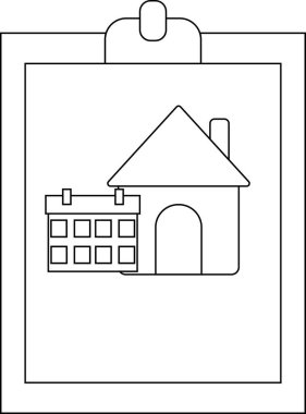 İçinde ev ve takvim simgesi olan pano