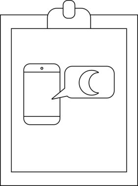 Bir cep telefonu, panoda hilal şeklinde konuşur.