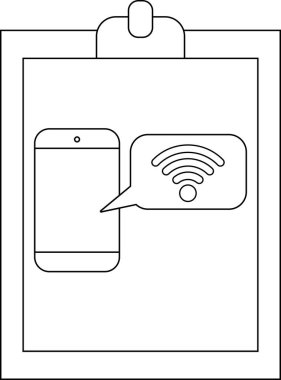 Bir pano, bağlantı olduğunu gösteren bir konuşma balonunda Wi-Fi sembollü bir akıllı telefonu görüntüler.