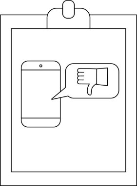 Bir panoda başparmağından aşağıdaki konuşma baloncuğu olan bir telefon görüntülenir