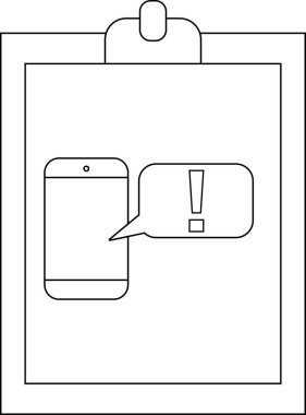 Bir pano konuşma balonunda ünlem işareti olan bir telefon tutar.