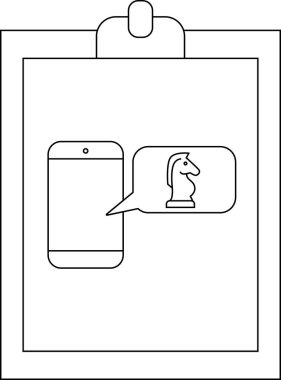 Bir panoda konuşma balonunda satranç şövalyesi olan bir telefon var.