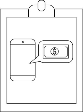 Para baloncuğu gösteren bir telefon panosu