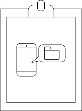 Telefon dizini simgesi olan bir pano dijital dosyalar veya veri yönetimi kavramı