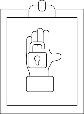 Bir pano bir el tarafından tutulan açık asma kilidi gösterir