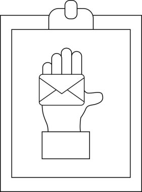 Zarf tutan bir elin yer aldığı bir panonun grafiği