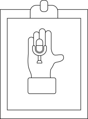 Elle tutulan mikrofon panoda