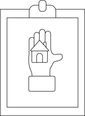 Çizgi sanatı el ele tutuşma panosu içinde basit siyah-beyaz