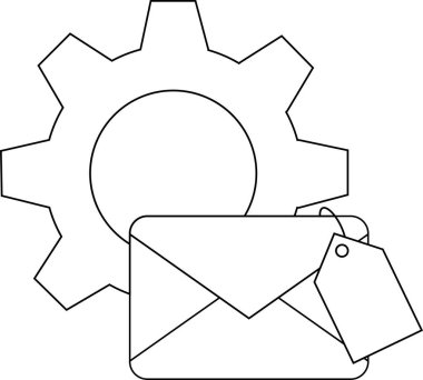 Etiketli bir zarfın arkasında bir vites.