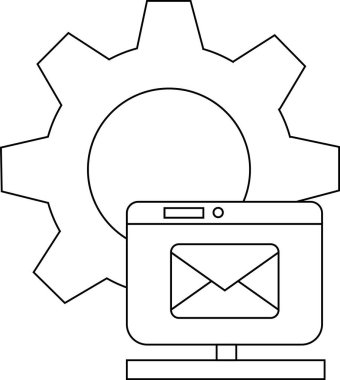 Bir dişli grafik ve bilgisayar e- posta görüntüsü gösterilir