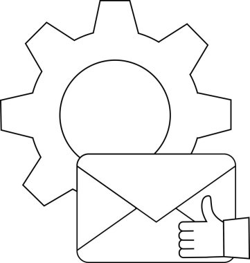 Bir vites, bir zarfı başparmak işareti ile örtüyor.