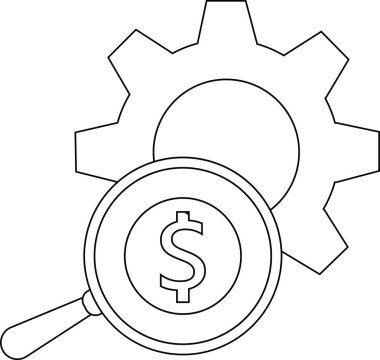 Bir büyüteç vitesin önündeki bir dolara odaklanır.