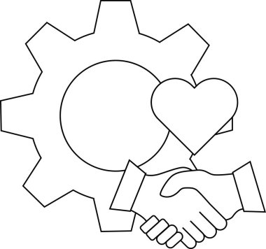 Gear kalp sıkışması ortaklığın sembolü