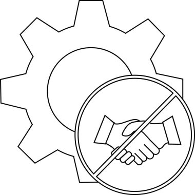 El sıkışma işareti olmayan bir vites dişlisi ve iki eli titreten köşegen bir çember içerir.