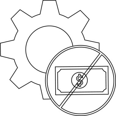 Çemberde bir dolar içeren bir çark simgesi çizilmiş.