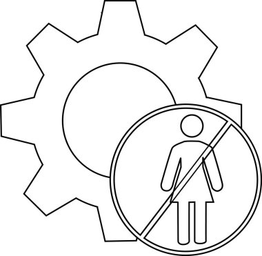 Bir dişli ve kadınlara izin verilmeyen sembol