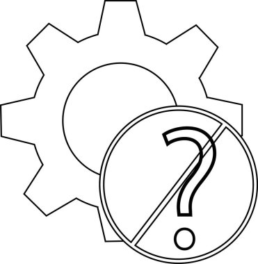 Çemberin içinde soru işareti olan bir vites.