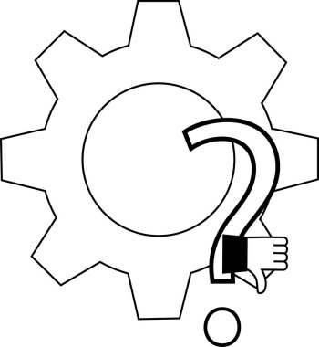 Bir çark, bir soru işaretini başparmağıyla çevrelemiş.