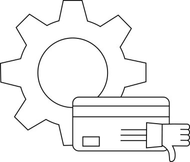 Vites simgesi, kredi kartının yanında, üzerinde baş parmak işareti olan bir sembol var.