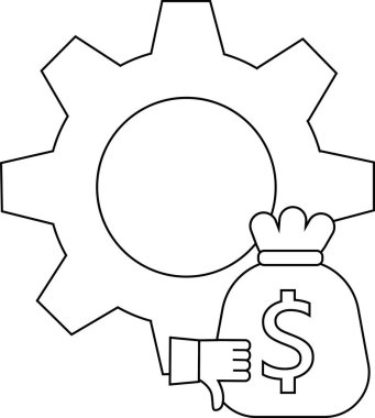 Bir vites, başparmağı aşağıda bir para çantasının yanındadır.