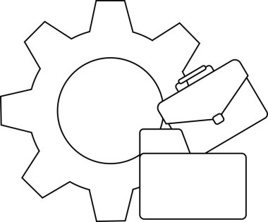 Vites çantası ve dizin ana hatları iş simgesi illüstrasyonu