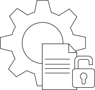 Kilitlenmemiş asma kilidin arkasında belgesi olan bir dişli