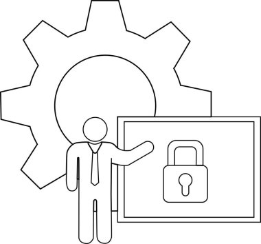 Arkasında teçhizat olan bir görüntü ekranda kilit oluşturur.