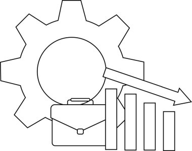 Vites çantası grafiği stilize edilmiş siyah beyaz illüstrasyon minimalisti azaldı