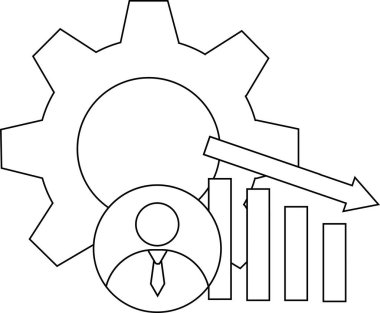 Gear grafiği ve şekli düşüşü iletir Ok aşağı eğilimi vurgular