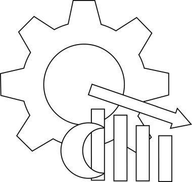 Ana hatlarda bir dişli hilal alçalan ok ve çubuk grafiği var