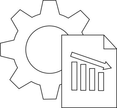 Vites tekerleğinin ana simgesi ve çizelge düşüşü